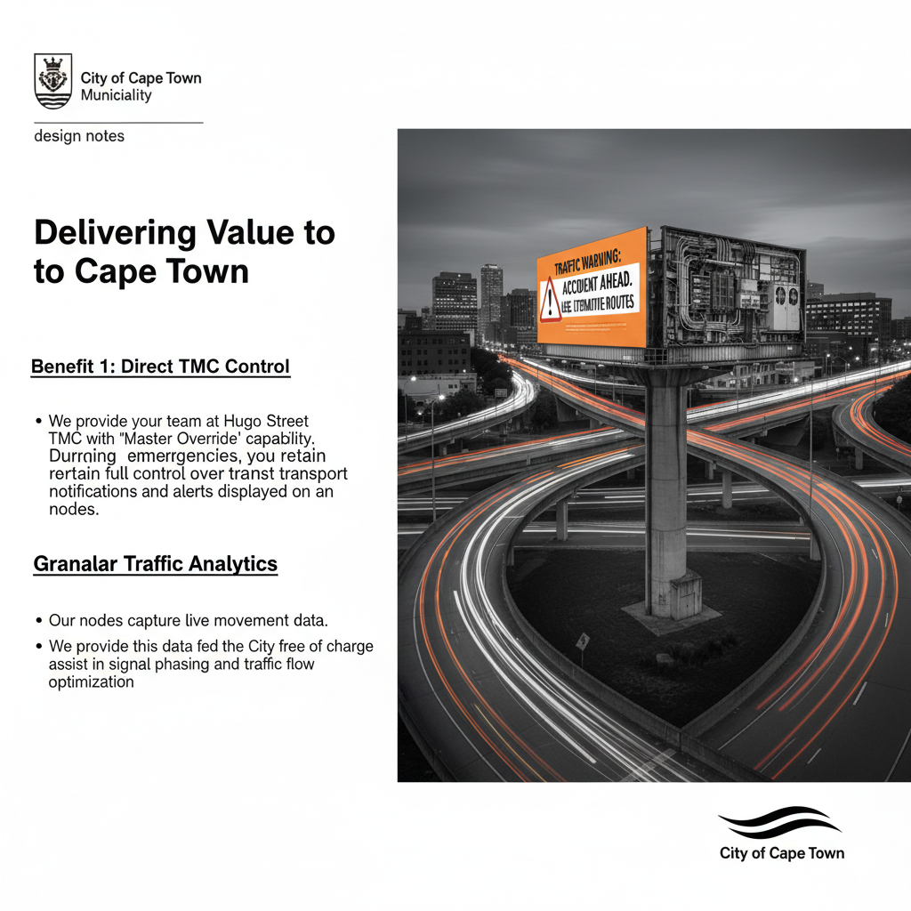 City of Cape Town digital billboard with public safety override active
